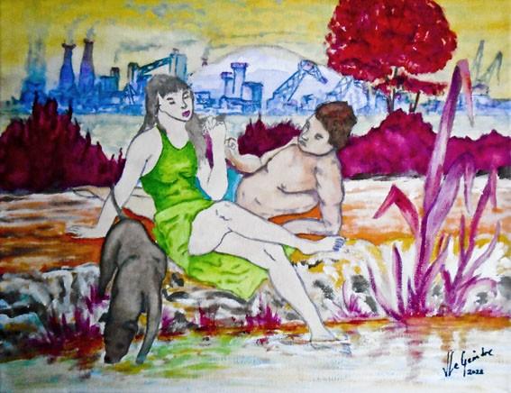 2022 01 22 le chien a soif acrlique