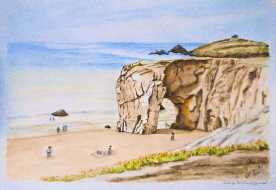 2023 02 12 arche de portblanc quiberon aquarelle