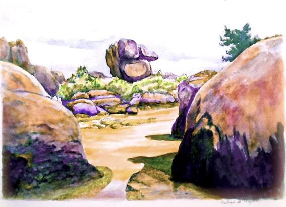 2023 03 02 rochers de tregastel aquarelle
