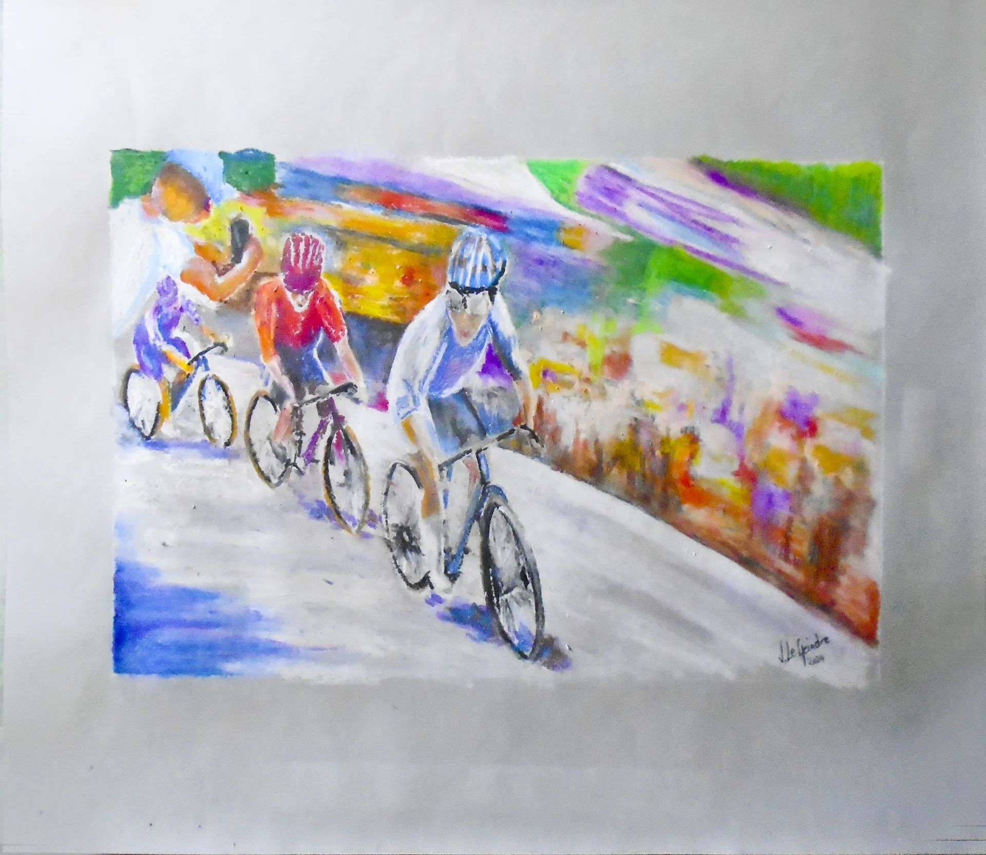 2024 08 30 tour de france la montee au col pastel huile
